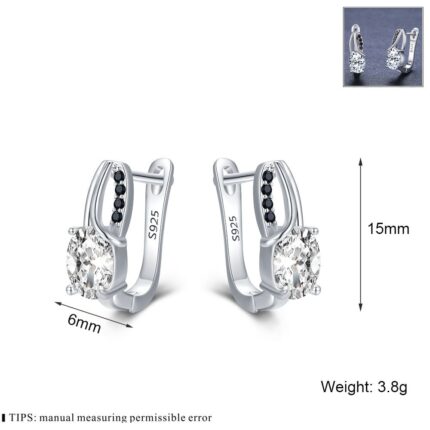 European And American Zircon Rhinestone Stud Earrings Copper Fashion All-match - Black