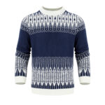 Men's Crewneck Pullover Sweater Unisex Fair Isle Long Sleeve Knitted Sweater - Image 7