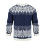 Men's Crewneck Pullover Sweater Unisex Fair Isle Long Sleeve Knitted Sweater - Image 5