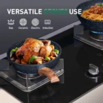 Pots and Pans Set Non Stick - 12 Piece Induction Kitchen Cookware Sets,Blue Granite Nonstick Cooking Pans Set 22 x 13 x 9 inches - Image 4