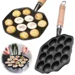 14 Holes Cast Iron Takoyaki Grill Pan Nonstick Frying Pan Octopus Ball Maker Plate Cooking Baking Forms Mold Camping Cookware - Image 12