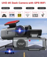 Dash Cam Dual Lens 4K UHD Recording Car Camera DVR Night Vision Video Recorder Built-In Wi-Fi Support GPS 24H Parking - Image 2