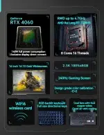 FIREBAT H6 16 Inch AMD R7-7735HS RTX 4060 DDR5 32G RAM M.2 1TB SSD 240Hz 2.5K Wifi6 BT5.1 Gaming Gamer Notebook Laptop Computer - Image 11