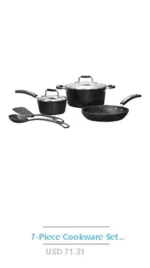 Rametto Professional Grade 8-Piece Cookware Set Anodized Aluminum Enamel Cast Iron Stainless Steel Oven Safe Dishwasher Safe - Image 7