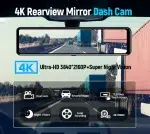 YANACE 4K Car DVR 12 Inch Touch IPS Sony 415 Park RearView Mirror Support Black Box Rear View Camera Dashcam Car Video Recorder - Image 10