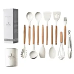 12PCS Food Grade Silicone Kitchen Cookware Utensils Turner Spatula Measuring Spoon Practical Cooking Tool Kitchenware Set - Image 6