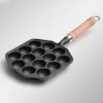 14 Holes Cast Iron Takoyaki Grill Pan Nonstick Frying Pan Octopus Ball Maker Plate Cooking Baking Forms Mold Camping Cookware - Image 5