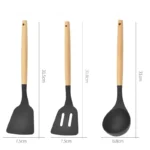 12PCS Food Grade Silicone Kitchen Cookware Utensils Turner Spatula Measuring Spoon Practical Cooking Tool Kitchenware Set - Image 13