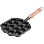 14 Holes Cast Iron Takoyaki Grill Pan Nonstick Frying Pan Octopus Ball Maker Plate Cooking Baking Forms Mold Camping Cookware - Image 13
