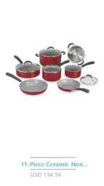Rametto Professional Grade 8-Piece Cookware Set Anodized Aluminum Enamel Cast Iron Stainless Steel Oven Safe Dishwasher Safe - Image 6