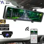 YANACE 4K Car DVR 12 Inch Touch IPS Sony 415 Park RearView Mirror Support Black Box Rear View Camera Dashcam Car Video Recorder