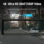 YANACE 4K Car DVR 12 Inch Touch IPS Sony 415 Park RearView Mirror Support Black Box Rear View Camera Dashcam Car Video Recorder - Image 4