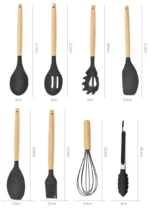12PCS Food Grade Silicone Kitchen Cookware Utensils Turner Spatula Measuring Spoon Practical Cooking Tool Kitchenware Set - Image 14