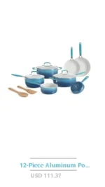 Rametto Professional Grade 8-Piece Cookware Set Anodized Aluminum Enamel Cast Iron Stainless Steel Oven Safe Dishwasher Safe - Image 9