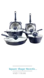 Rametto Professional Grade 8-Piece Cookware Set Anodized Aluminum Enamel Cast Iron Stainless Steel Oven Safe Dishwasher Safe - Image 5