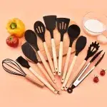 12PCS Food Grade Silicone Kitchen Cookware Utensils Turner Spatula Measuring Spoon Practical Cooking Tool Kitchenware Set - Image 12