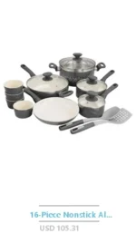 Rametto Professional Grade 8-Piece Cookware Set Anodized Aluminum Enamel Cast Iron Stainless Steel Oven Safe Dishwasher Safe - Image 8