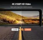 YANACE 4K Car DVR 12 Inch Touch IPS Sony 415 Park RearView Mirror Support Black Box Rear View Camera Dashcam Car Video Recorder - Image 15