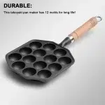 14 Holes Cast Iron Takoyaki Grill Pan Nonstick Frying Pan Octopus Ball Maker Plate Cooking Baking Forms Mold Camping Cookware - Image 15