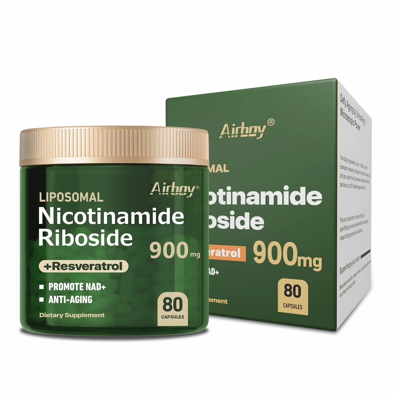 A787b50424dc242d49c7dfda4c35b8e36f.webp Nicotinamide Riboside + Resveratrol - Quercetin, High Purity NAD Supplement - 80 Capsules - Image 1