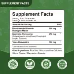 Nicotinamide Riboside + Resveratrol - Quercetin, High Purity NAD Supplement - 80 Capsules - Image 2