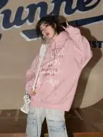 American Style Retro Alphabet Padded Fleece Sweater Women's Hooded Autumn and Winter 2023 New Winter Oversize Coat Fashion - Image 5