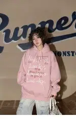 American Style Retro Alphabet Padded Fleece Sweater Women's Hooded Autumn and Winter 2023 New Winter Oversize Coat Fashion - Image 21