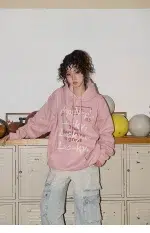 American Style Retro Alphabet Padded Fleece Sweater Women's Hooded Autumn and Winter 2023 New Winter Oversize Coat Fashion - Image 29