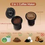 Coffee Maker Mini Single Serve Coffee Machine Compatible with K Cup Capsule, Ground Coffee, Loose Tea, Small Coffee Pot For Home - Image 3