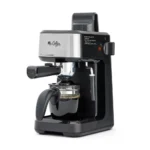 Stainless Steel 4-Shot Steam Espresso Machine Cappuccino Maker Latte Glass Carafe Frother Cuban Coffee Barista Home Brew Brewer Scoop