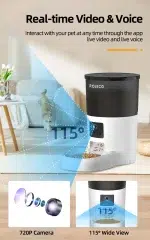 ROJECO Automatic Cat Feeder With Camera Video Cat Food Dispenser Pet Smart Voice Recorder Remote Control Auto Feeder For Cat Dog - Image 12