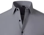 Men's Dress Shirts Solid Long Sleeve High Stretch Formal Business Casual Shirts Classic Regular Fit Button Down Work Shirts - Image 5