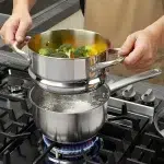 Stainless Steel Cookware Set 10pcs, All Stoves Compatible, Stainless Steel Saucepan Stockpot and Frying Pan, Oven Safe - Image 5