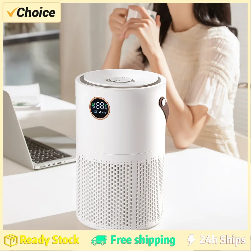 Sbc1e33e656f24bc8b2eb92a11321e9c8S-1.webp 10000mAh Home Air Purifier HEPA Filter PM 2.5 H13 HEPA Remove Rechargeable Kitchen Bedroom Smoke Odor Air Cleaner Aroma Diffuser - Image 1