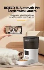 ROJECO Automatic Cat Feeder With Camera Video Cat Food Dispenser Pet Smart Voice Recorder Remote Control Auto Feeder For Cat Dog - Image 9