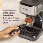 Stainless Steel 4-Shot Steam Espresso Machine Cappuccino Maker Latte Glass Carafe Frother Cuban Coffee Barista Home Brew Brewer Scoop - Image 2