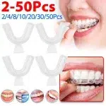 2-50Pcs Anti Snoring Bruxism Sleeping Mouth Guard Night Guard Gum Shield Mouth Tray Stop Teeth Grinding Sleep Aid Health Care