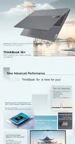 Lenovo Laptop Thinkbook 16+ 2024 AI 16" 2.5K 120Hz Intel Core Ultra5/Ultra9 32GB DDR5 1TB/2TB SSD Dolby Atoms 85Wh Notebook PC - Image 10