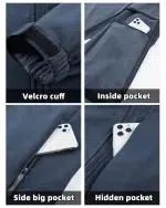 Mens Autumn Winter Tactical Soft Shell Jackets Outdoor Fleece Lined Full Zip Multi-pocket Windproof Warm Hiking Ski Safari Coats - Image 13