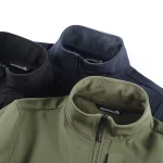 Mens Autumn Winter Tactical Soft Shell Jackets Outdoor Fleece Lined Full Zip Multi-pocket Windproof Warm Hiking Ski Safari Coats - Image 6