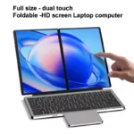14+14 Inch Dual Screen 2.5K Touchscreen Laptop – Intel N100, 16GB DDR5, Windows 11, Yoga 2-in-1 Notebook