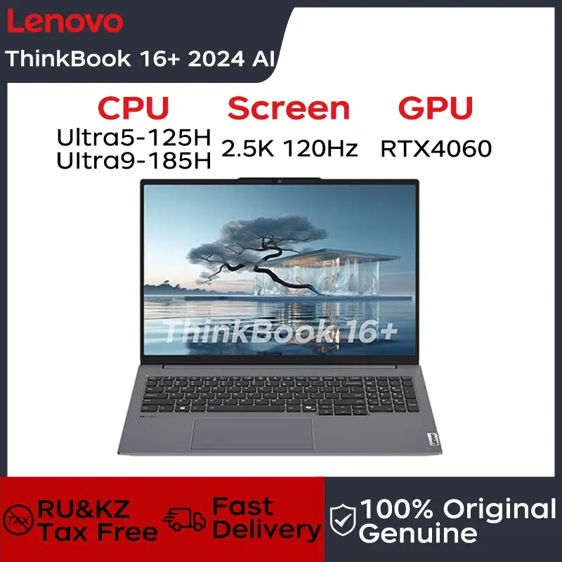 Sbdd0f123d7f241fc87780aa8c9919ecbU.webp Lenovo Laptop Thinkbook 16+ 2024 AI 16" 2.5K 120Hz Intel Core Ultra5/Ultra9 32GB DDR5 1TB/2TB SSD Dolby Atoms 85Wh Notebook PC - Image 1